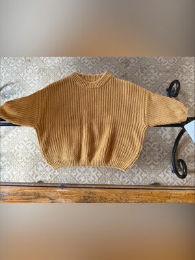 Mama boutique infants 0-3 mos Cropped Ribbed Sweater in Mustard NWT